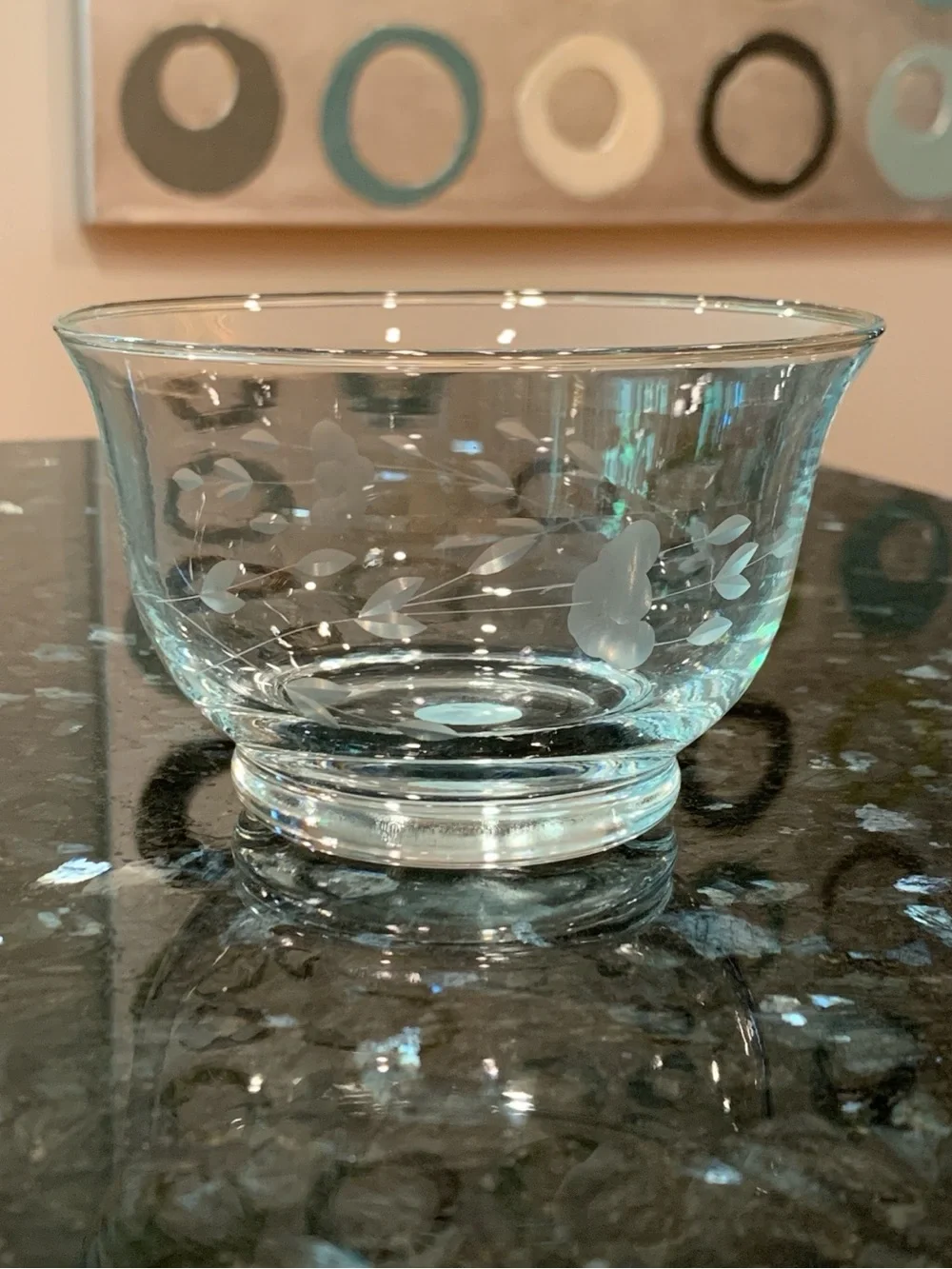 Vintage Princess House Heritage Crystal Revere Bowl #385 5” Etched Floral USA
